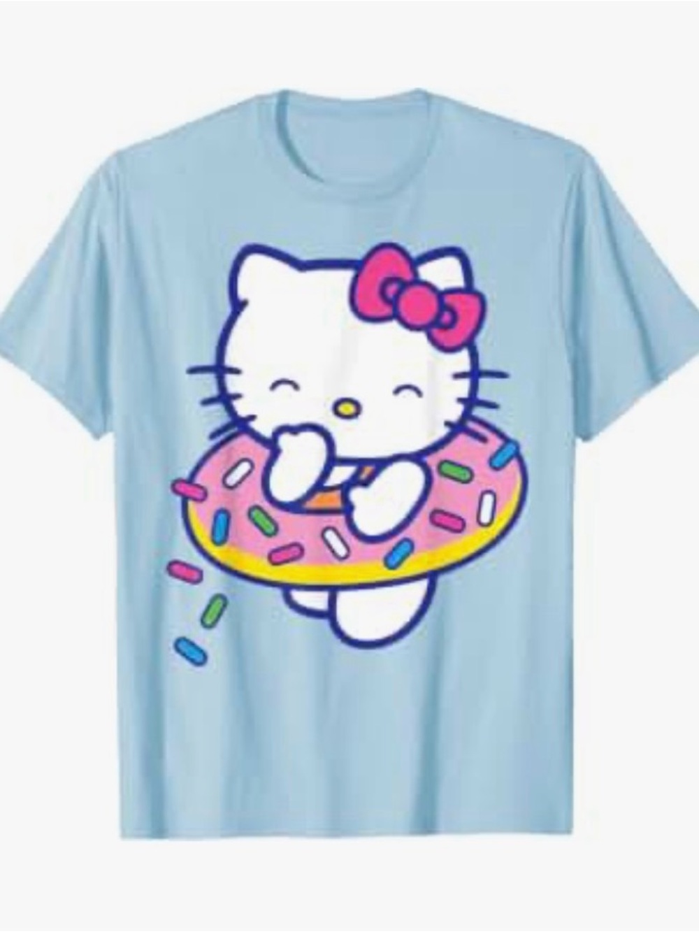 Sanrio Light Blue Hello Kitty Donut Short Sleeve Tee